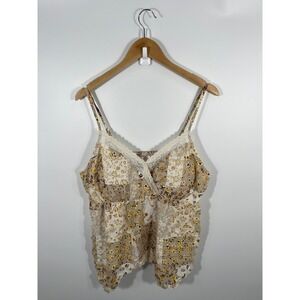 Womens Patchwork Babydoll Top XXXL‎ Multicolor Lace Boho Chic Festival Rodeo